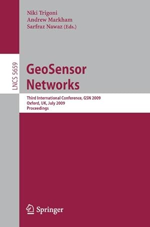 Imagen del vendedor de GeoSensor Networks a la venta por BuchWeltWeit Ludwig Meier e.K.