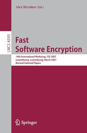 Immagine del venditore per Fast Software Encryption venduto da BuchWeltWeit Ludwig Meier e.K.