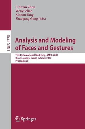 Image du vendeur pour Analysis and Modeling of Faces and Gestures mis en vente par BuchWeltWeit Ludwig Meier e.K.