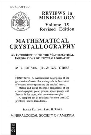 Imagen del vendedor de Mathematical Crystallography a la venta por BuchWeltWeit Ludwig Meier e.K.