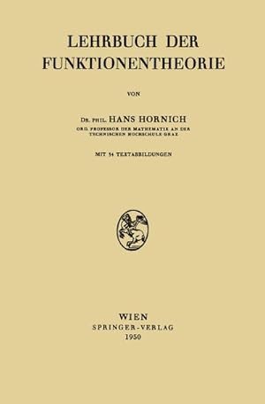 Seller image for Lehrbuch der Funktionentheorie for sale by BuchWeltWeit Ludwig Meier e.K.