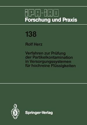 Image du vendeur pour Verfahren zur Prfung der Partikelkontamination in Versorgungssystemen fr hochreine Flssigkeiten mis en vente par BuchWeltWeit Ludwig Meier e.K.