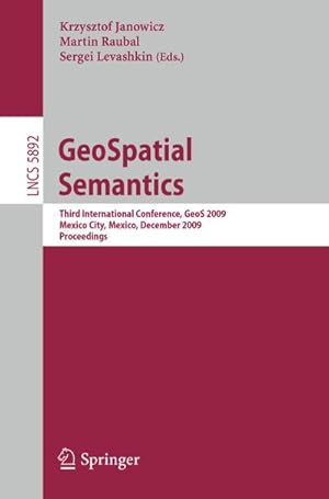 Imagen del vendedor de GeoSpatial Semantics a la venta por BuchWeltWeit Ludwig Meier e.K.