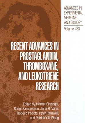 Bild des Verkufers fr Recent Advances in Prostaglandin, Thromboxane, and Leukotriene Research zum Verkauf von BuchWeltWeit Ludwig Meier e.K.