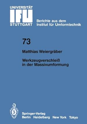 Imagen del vendedor de Werkzeugverschlei in der Massivumformung a la venta por BuchWeltWeit Ludwig Meier e.K.