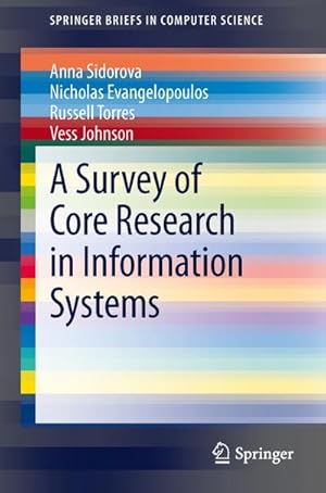 Image du vendeur pour A Survey of Core Research in Information Systems mis en vente par BuchWeltWeit Ludwig Meier e.K.