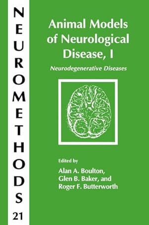 Seller image for Animal Models of Neurological Disease, I for sale by BuchWeltWeit Ludwig Meier e.K.