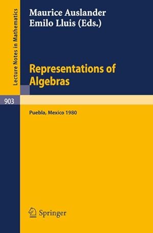 Seller image for Representations of Algebras for sale by BuchWeltWeit Ludwig Meier e.K.