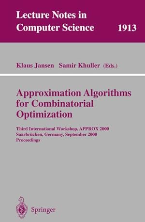 Immagine del venditore per Approximation Algorithms for Combinatorial Optimization venduto da BuchWeltWeit Ludwig Meier e.K.