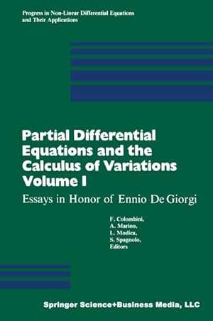 Bild des Verkufers fr Partial Differential Equations and the Calculus of Variations zum Verkauf von BuchWeltWeit Ludwig Meier e.K.