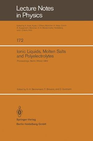 Image du vendeur pour Ionic Liquids, Molten Salts, and Polyelectrolytes mis en vente par BuchWeltWeit Ludwig Meier e.K.