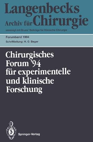 Bild des Verkufers fr 111. Kongre der Deutschen Gesellschaft fr Chirurgie Mnchen, 5.9. April 1994 zum Verkauf von BuchWeltWeit Ludwig Meier e.K.