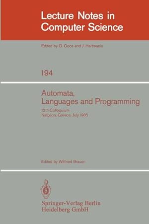 Image du vendeur pour Automata, Languages and Programming mis en vente par BuchWeltWeit Ludwig Meier e.K.