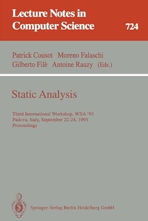 Immagine del venditore per Static Analysis venduto da BuchWeltWeit Ludwig Meier e.K.