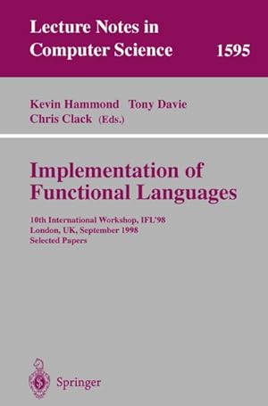 Imagen del vendedor de Implementation of Functional Languages a la venta por BuchWeltWeit Ludwig Meier e.K.