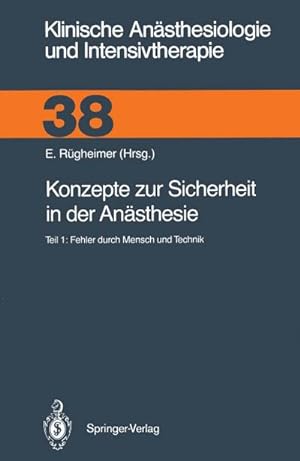 Bild des Verkufers fr Konzepte zur Sicherheit in der Ansthesie zum Verkauf von BuchWeltWeit Ludwig Meier e.K.