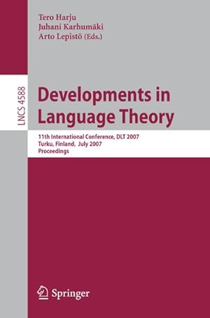 Seller image for Developments in Language Theory for sale by BuchWeltWeit Ludwig Meier e.K.