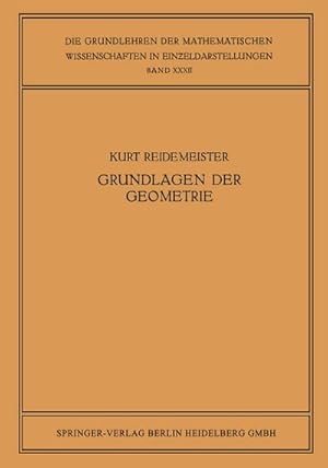 Bild des Verkufers fr Vorlesungen ber Grundlagen der Geometrie zum Verkauf von BuchWeltWeit Ludwig Meier e.K.