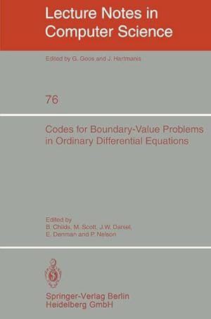 Seller image for Codes for Boundary-Value Problems in Ordinary Differential Equations for sale by BuchWeltWeit Ludwig Meier e.K.