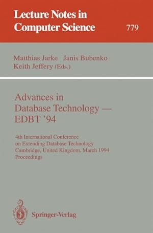 Bild des Verkufers fr Advances in Database Technology - EDBT '94 zum Verkauf von BuchWeltWeit Ludwig Meier e.K.