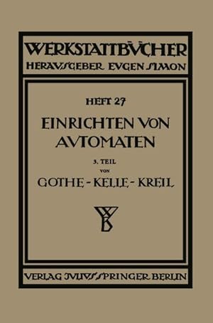 Seller image for Das Einrichten von Automaten for sale by BuchWeltWeit Ludwig Meier e.K.