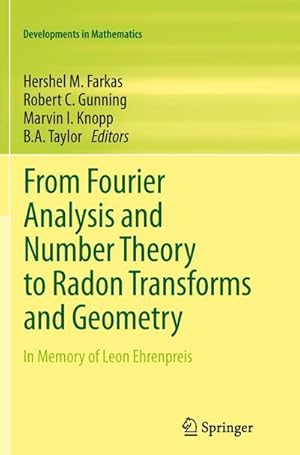 Seller image for From Fourier Analysis and Number Theory to Radon Transforms and Geometry for sale by BuchWeltWeit Ludwig Meier e.K.