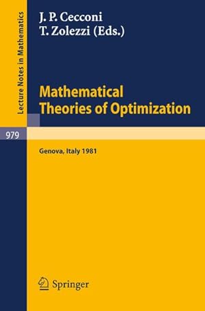 Imagen del vendedor de Mathematical Theories of Optimization a la venta por BuchWeltWeit Ludwig Meier e.K.