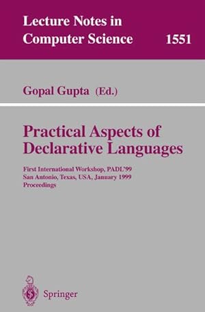 Imagen del vendedor de Practical Aspects of Declarative Languages a la venta por BuchWeltWeit Ludwig Meier e.K.