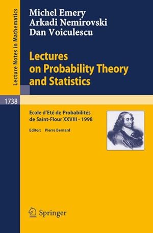 Seller image for Lectures on Probability Theory and Statistics for sale by BuchWeltWeit Ludwig Meier e.K.