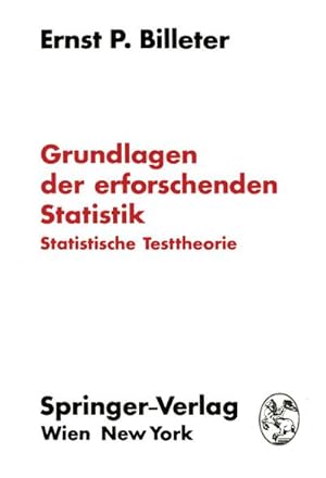 Imagen del vendedor de Grundlagen der erforschenden Statistik a la venta por BuchWeltWeit Ludwig Meier e.K.