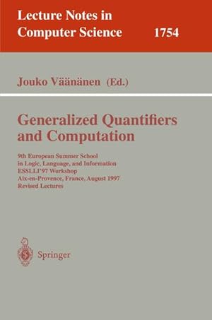 Seller image for Generalized Quantifiers and Computation for sale by BuchWeltWeit Ludwig Meier e.K.