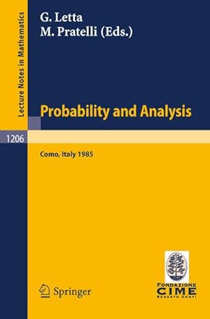Image du vendeur pour Probability and Analysis mis en vente par BuchWeltWeit Ludwig Meier e.K.
