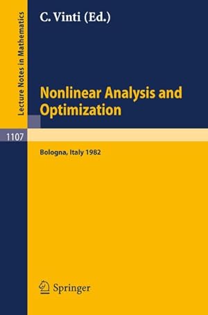 Image du vendeur pour Nonlinear Analysis and Optimization mis en vente par BuchWeltWeit Ludwig Meier e.K.