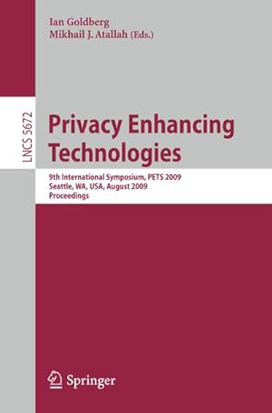 Immagine del venditore per Privacy Enhancing Technologies venduto da BuchWeltWeit Ludwig Meier e.K.