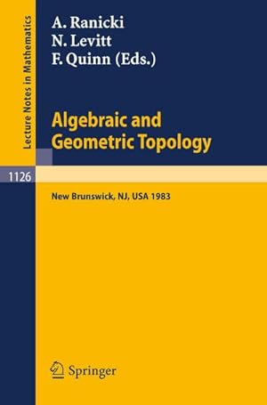 Image du vendeur pour Algebraic and Geometric Topology mis en vente par BuchWeltWeit Ludwig Meier e.K.