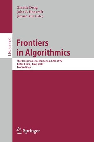 Bild des Verkufers fr Frontiers in Algorithmics zum Verkauf von BuchWeltWeit Ludwig Meier e.K.