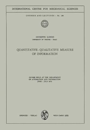 Immagine del venditore per Quantitative-Qualitative Measure of Information venduto da BuchWeltWeit Ludwig Meier e.K.
