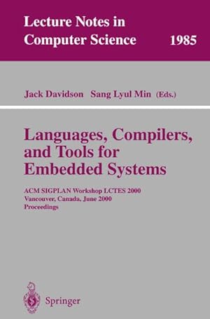 Immagine del venditore per Languages, Compilers, and Tools for Embedded Systems venduto da BuchWeltWeit Ludwig Meier e.K.