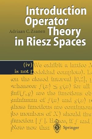 Immagine del venditore per Introduction to Operator Theory in Riesz Spaces venduto da BuchWeltWeit Ludwig Meier e.K.