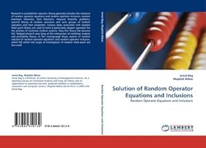 Bild des Verkufers fr Solution of Random Operator Equations and Inclusions zum Verkauf von BuchWeltWeit Ludwig Meier e.K.