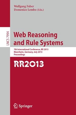 Bild des Verkufers fr Web Reasoning and Rule Systems zum Verkauf von BuchWeltWeit Ludwig Meier e.K.