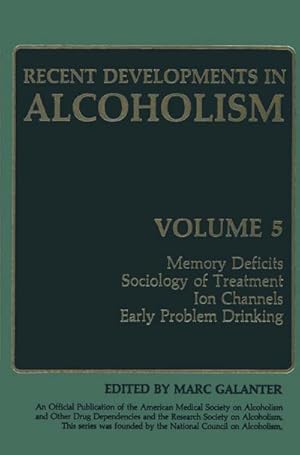 Image du vendeur pour Recent Developments in Alcoholism mis en vente par BuchWeltWeit Ludwig Meier e.K.