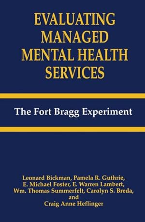 Seller image for Evaluating Managed Mental Health Services for sale by BuchWeltWeit Ludwig Meier e.K.