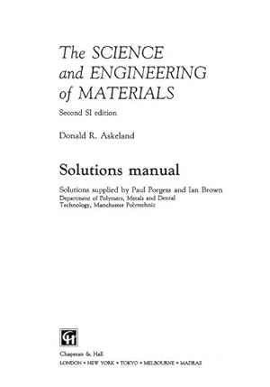 Seller image for The Science and Engineering of Materials for sale by BuchWeltWeit Ludwig Meier e.K.