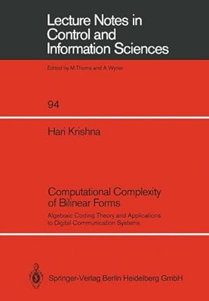 Seller image for Computational Complexity of Bilinear Forms for sale by BuchWeltWeit Ludwig Meier e.K.