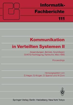 Immagine del venditore per Kommunikation in Verteilten Systemen II venduto da BuchWeltWeit Ludwig Meier e.K.