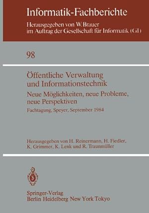 Imagen del vendedor de ffentliche Verwaltung und Informationstechnik a la venta por BuchWeltWeit Ludwig Meier e.K.