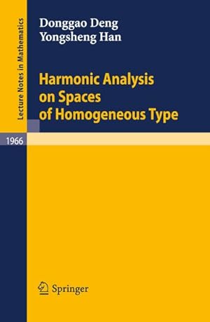 Seller image for Harmonic Analysis on Spaces of Homogeneous Type for sale by BuchWeltWeit Ludwig Meier e.K.