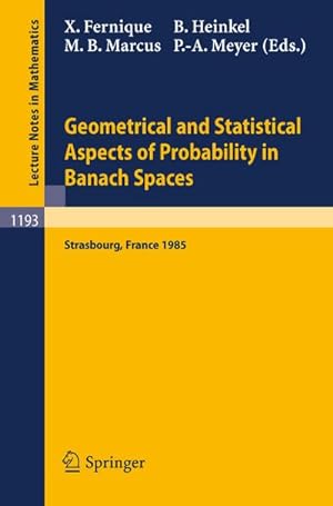 Seller image for Geometrical and Statistical Aspects of Probability in Banach Spaces for sale by BuchWeltWeit Ludwig Meier e.K.