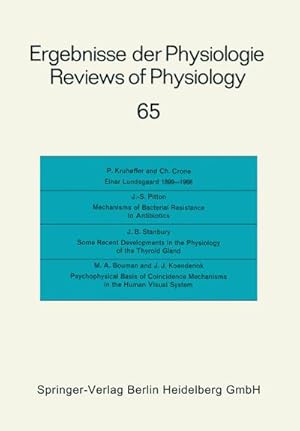 Immagine del venditore per Ergebnisse der Physiologie / Reviews of Physiology venduto da BuchWeltWeit Ludwig Meier e.K.